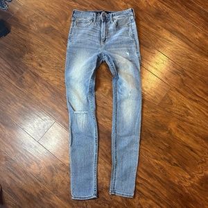 Women’s Hollister high-rise super skinny stretch distressed jeans size 1R